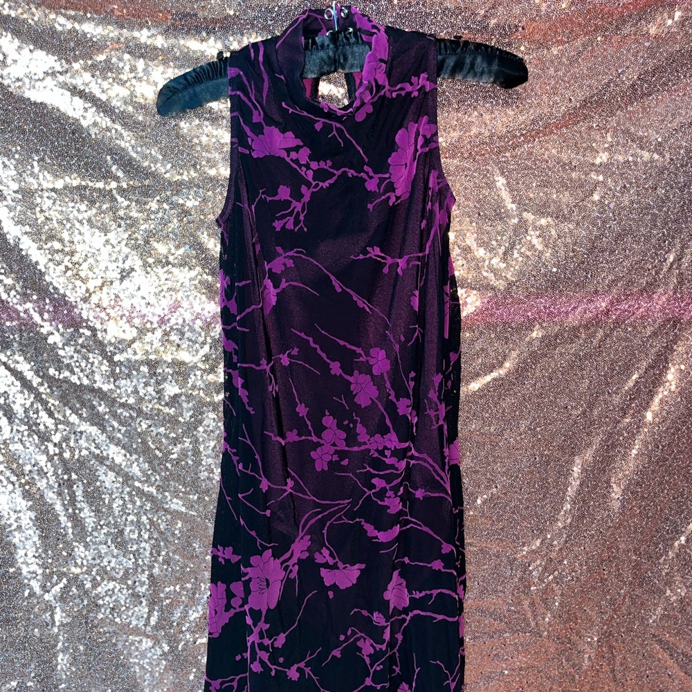 GENTLY USED - WEISSMAN - BLACK/PURPLE LYRICAL LEOTARD - SIZE: ADULT MEDIUM